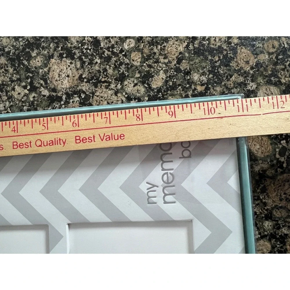 Pearhead Baby Memory Book Grey Chevron First Year Journal with Ink Pad 98904